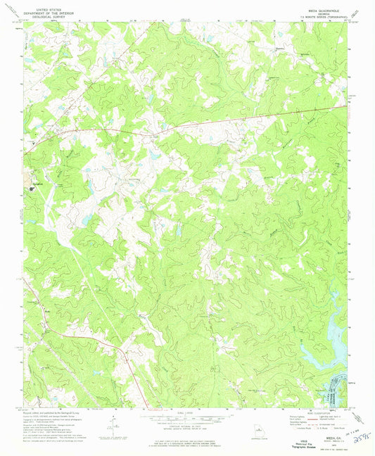 Classic USGS Meda Georgia 7.5'x7.5' Topo Map Image
