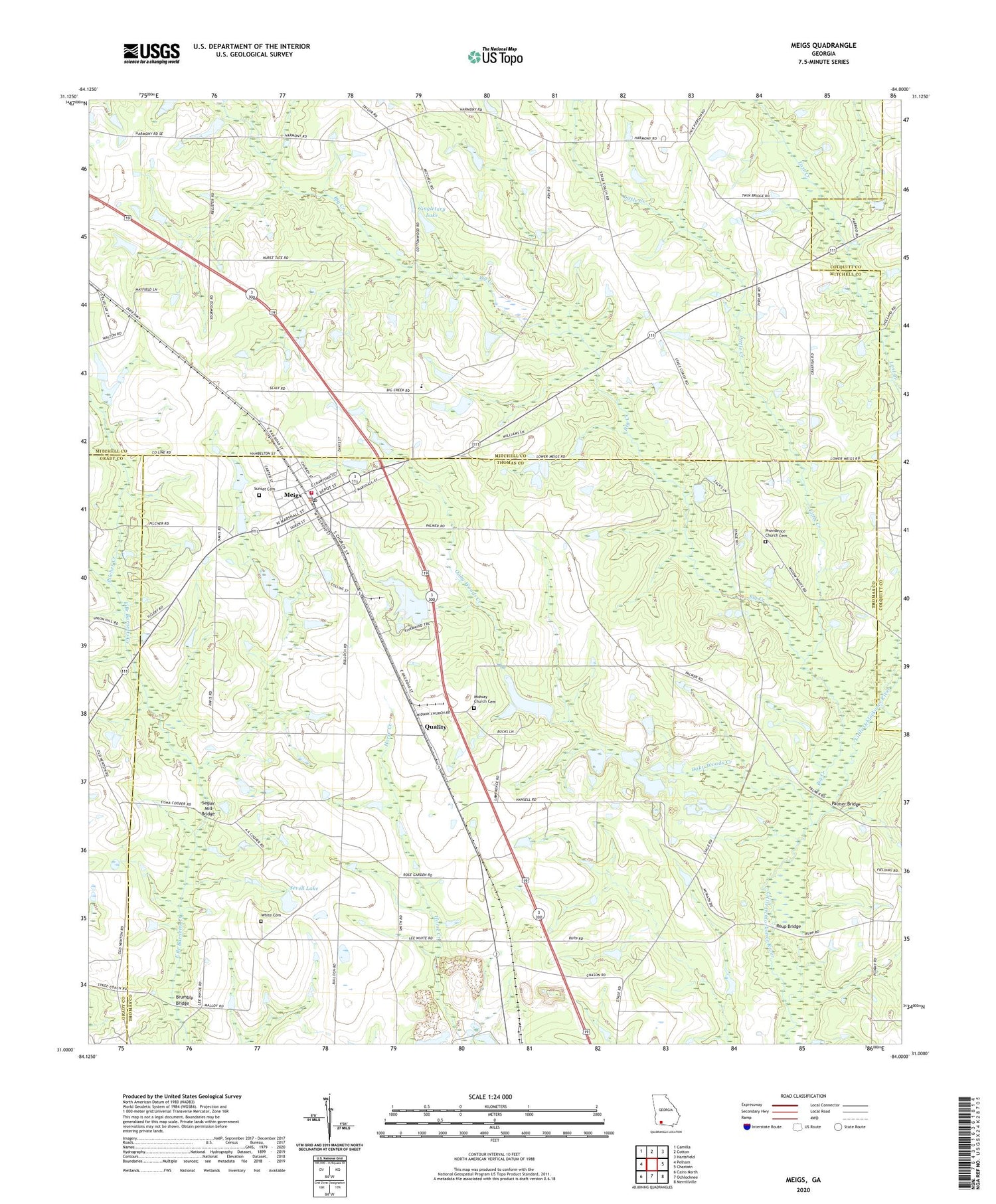 Meigs Georgia US Topo Map Image