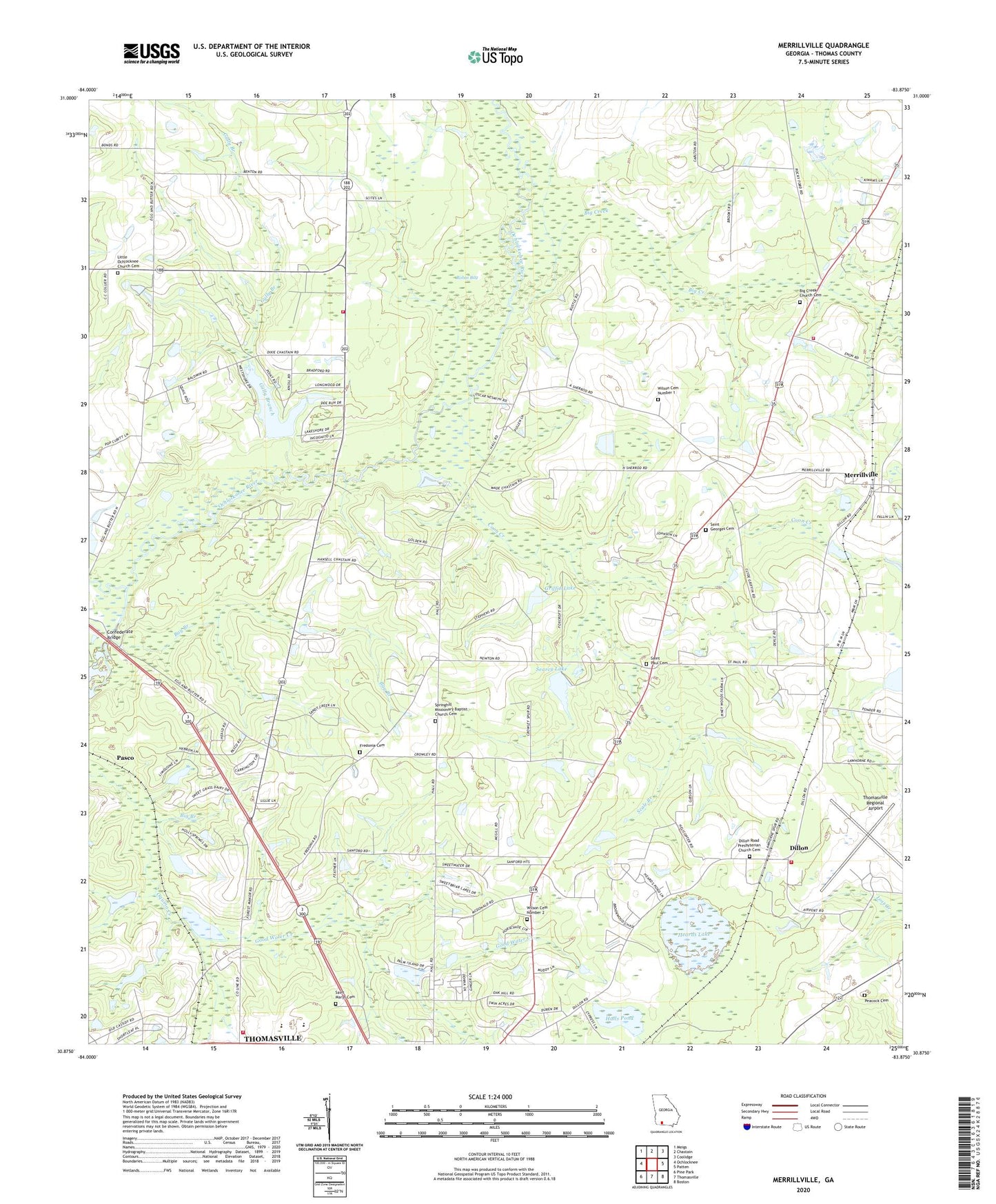 Merrillville Georgia US Topo Map Image