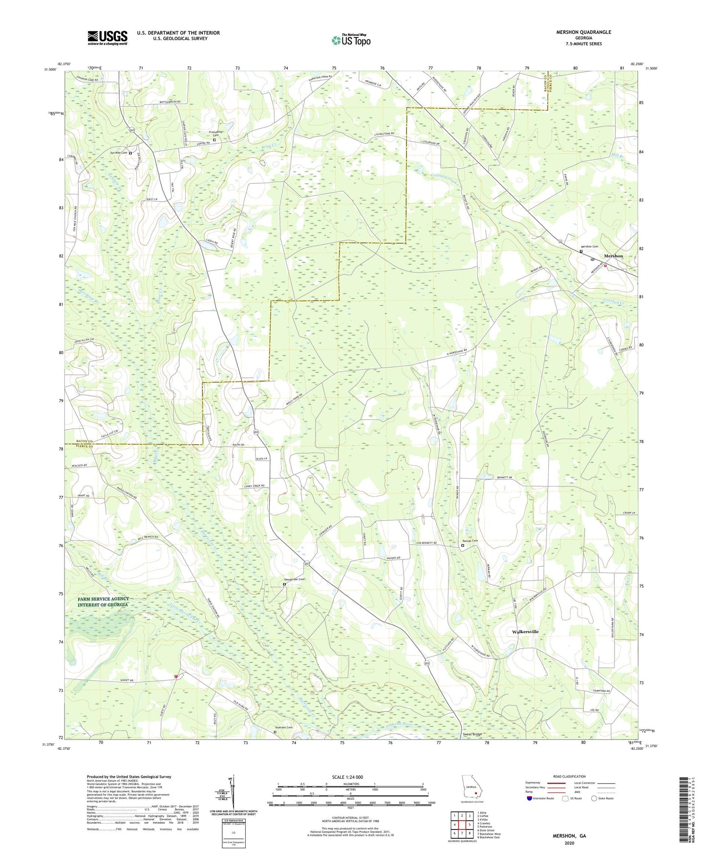 Mershon Georgia US Topo Map Image