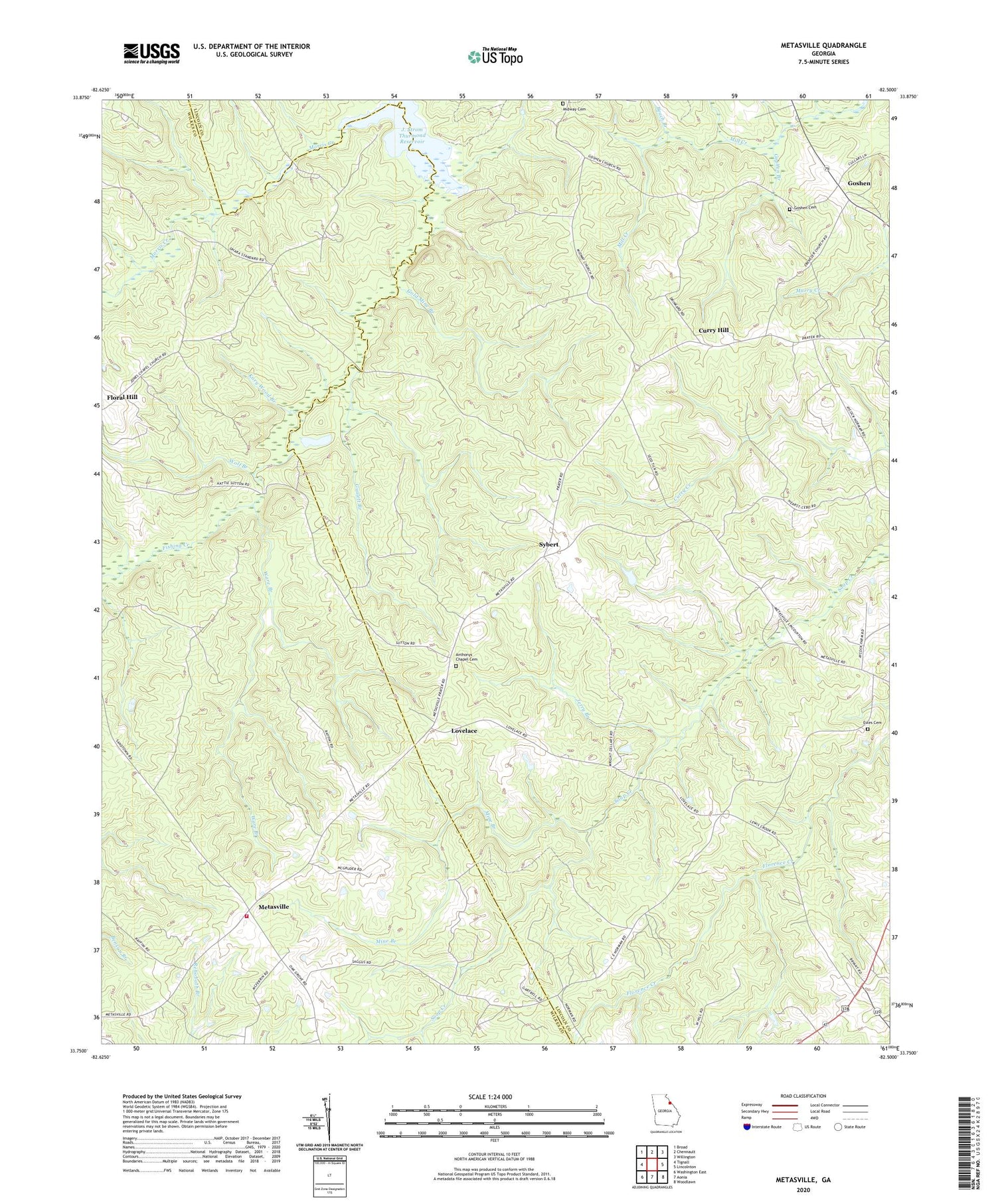 Metasville Georgia US Topo Map Image