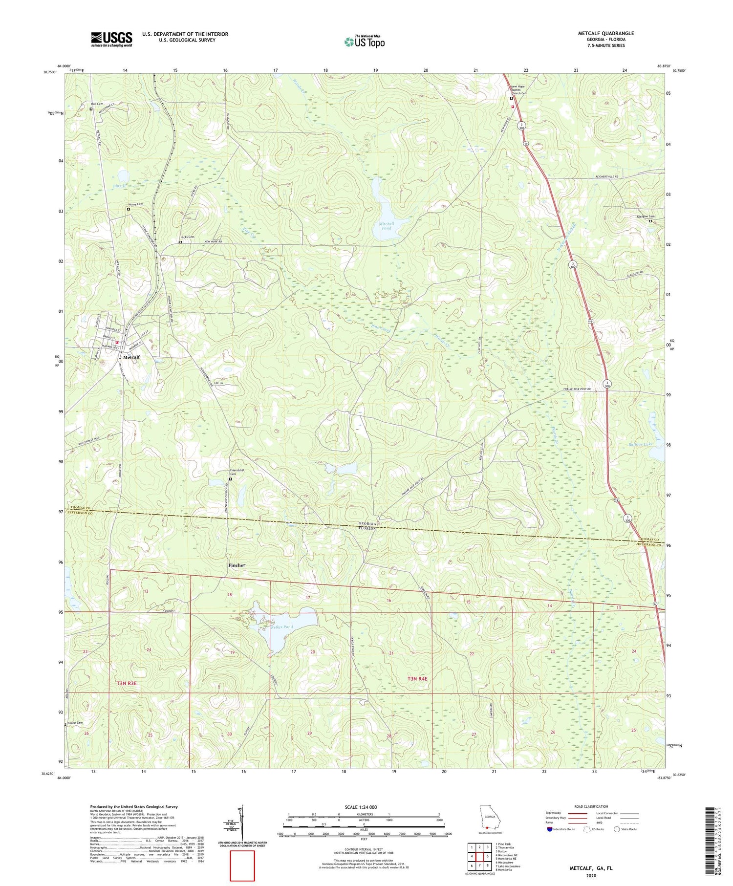 Metcalf Georgia US Topo Map Image
