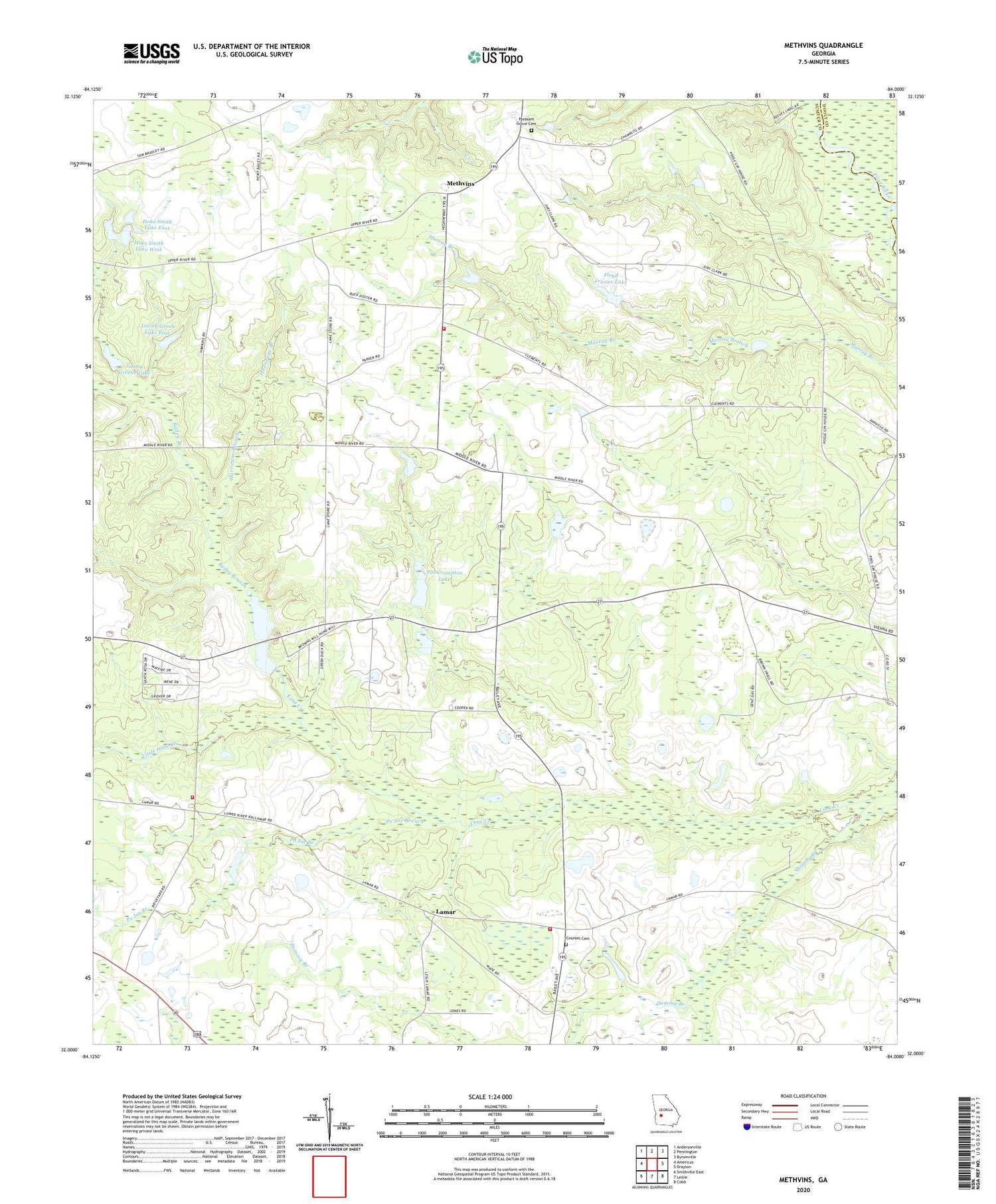 Methvins Georgia US Topo Map Image