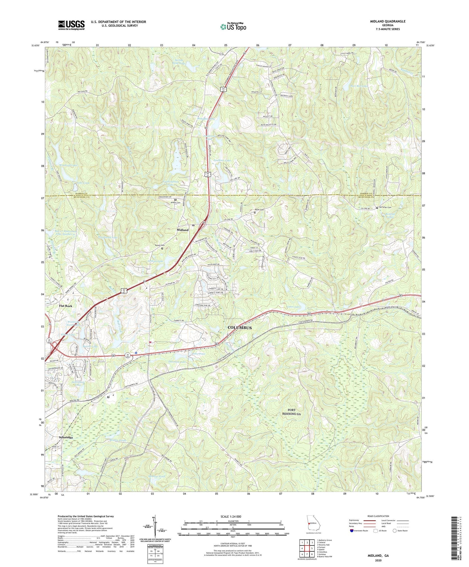 Midland Georgia US Topo Map Image