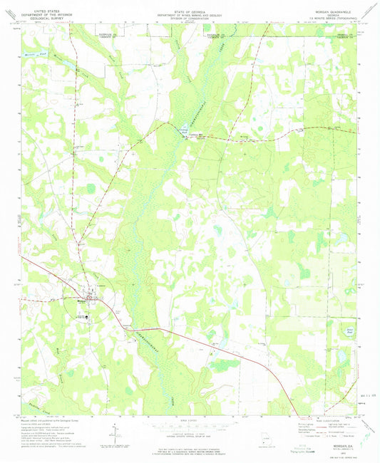 Classic USGS Morgan Georgia 7.5'x7.5' Topo Map Image