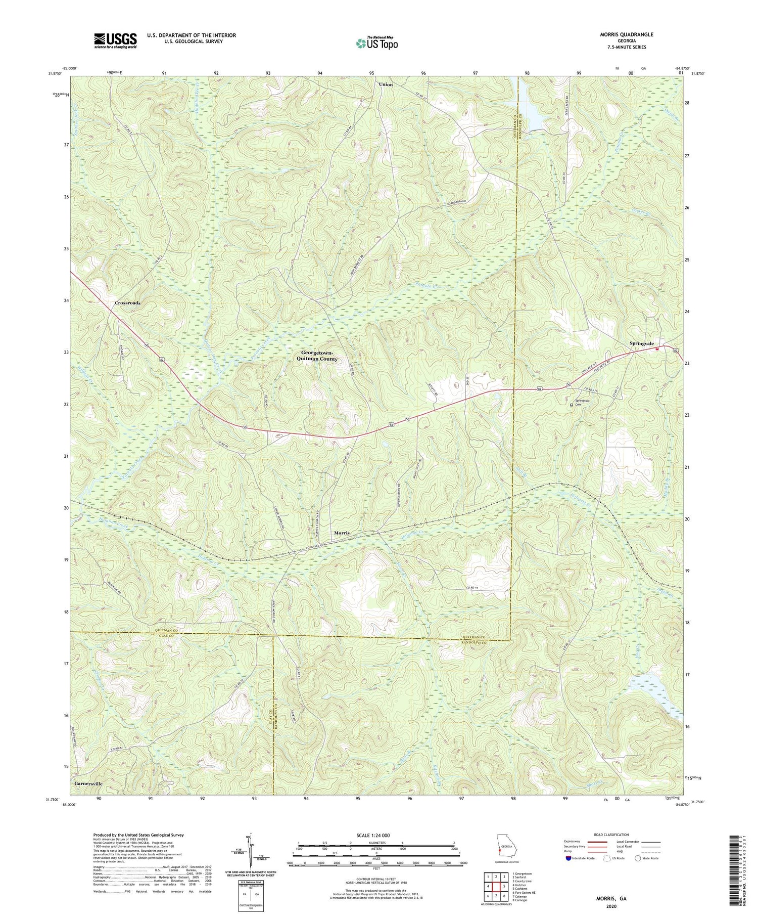 Morris Georgia US Topo Map Image