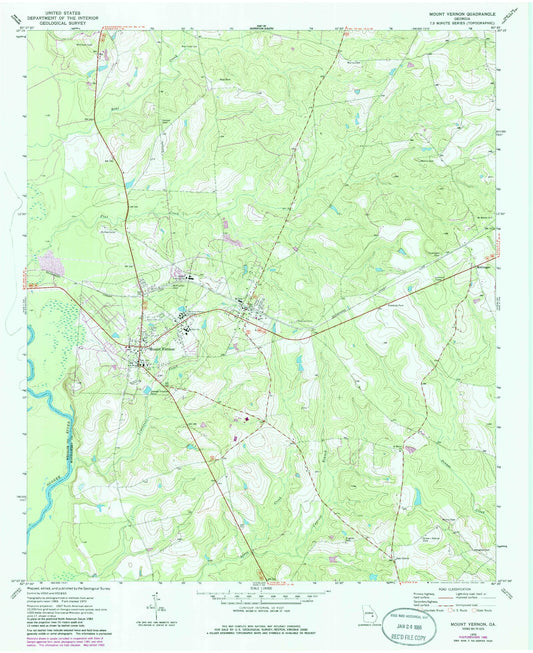 Classic USGS Mount Vernon Georgia 7.5'x7.5' Topo Map Image