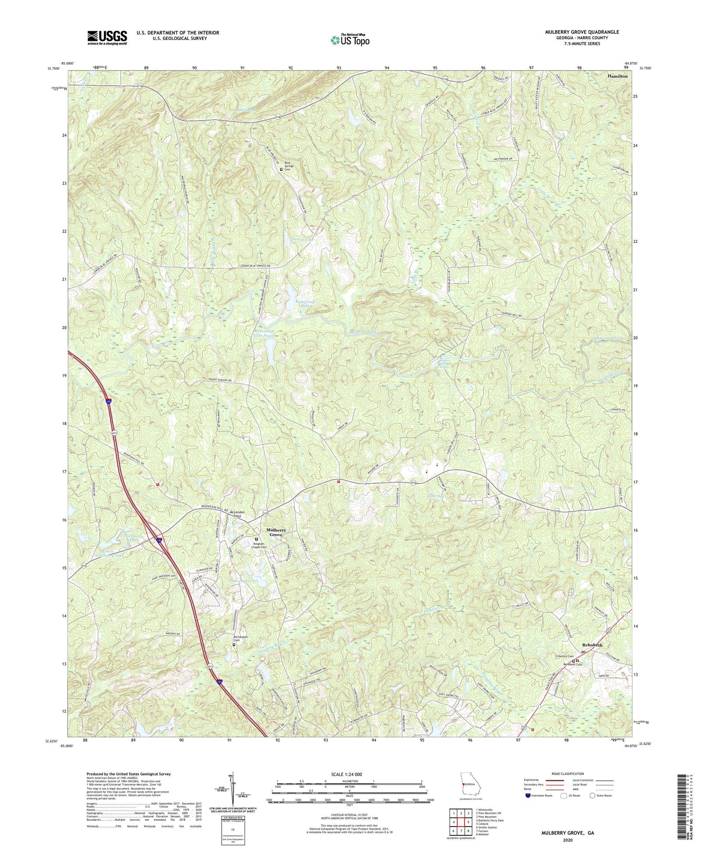 Mulberry Grove Georgia US Topo Map Image