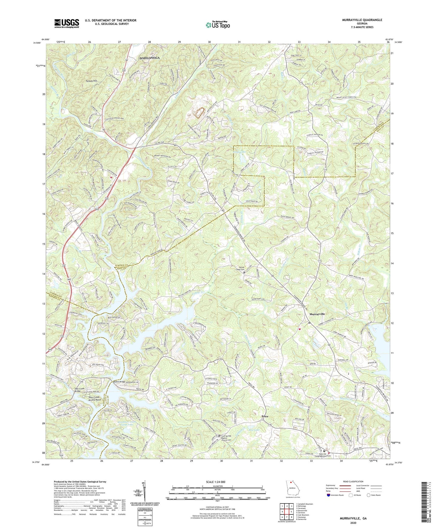 Murrayville Georgia US Topo Map Image
