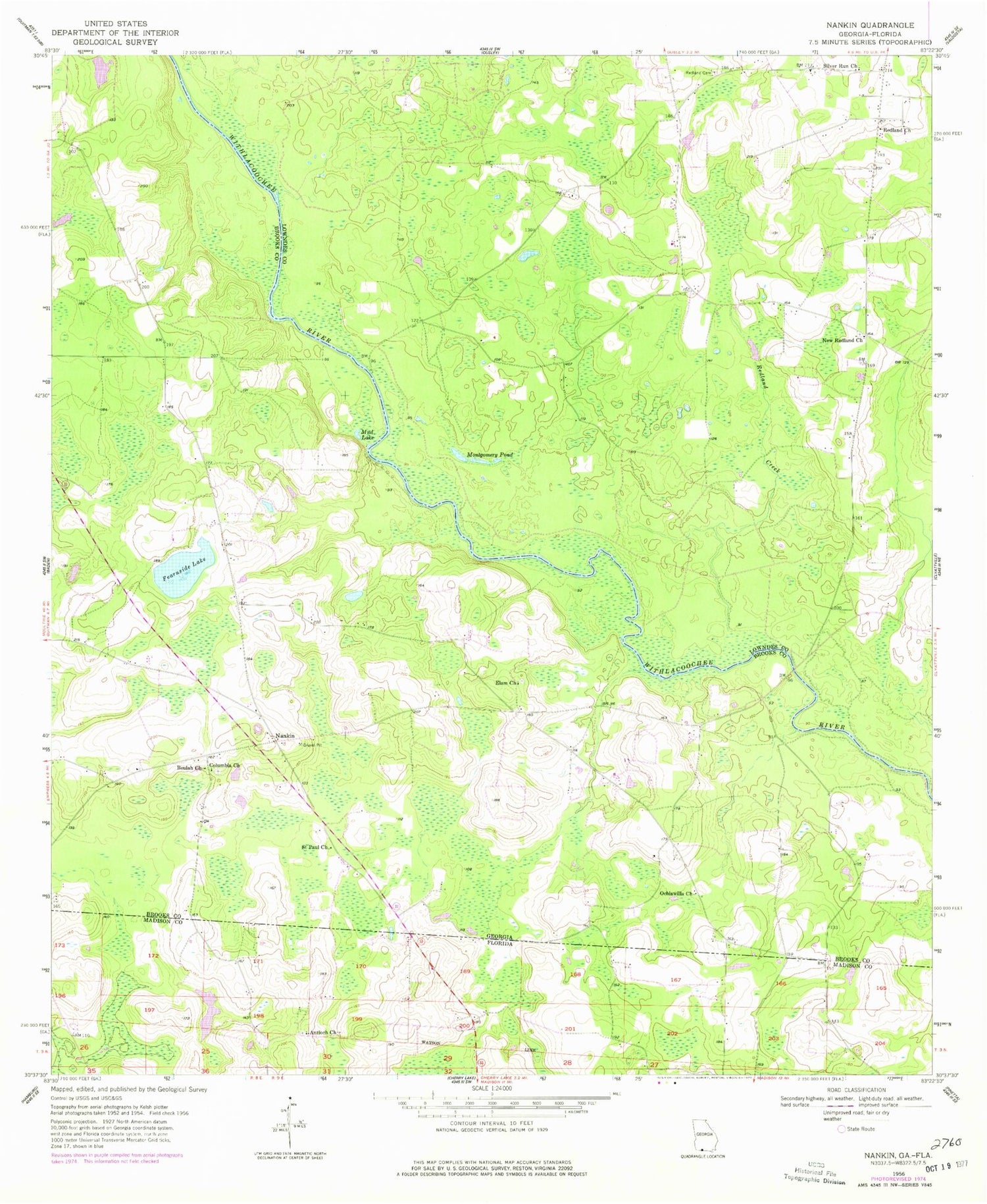 Classic USGS Nankin Georgia 7.5'x7.5' Topo Map Image