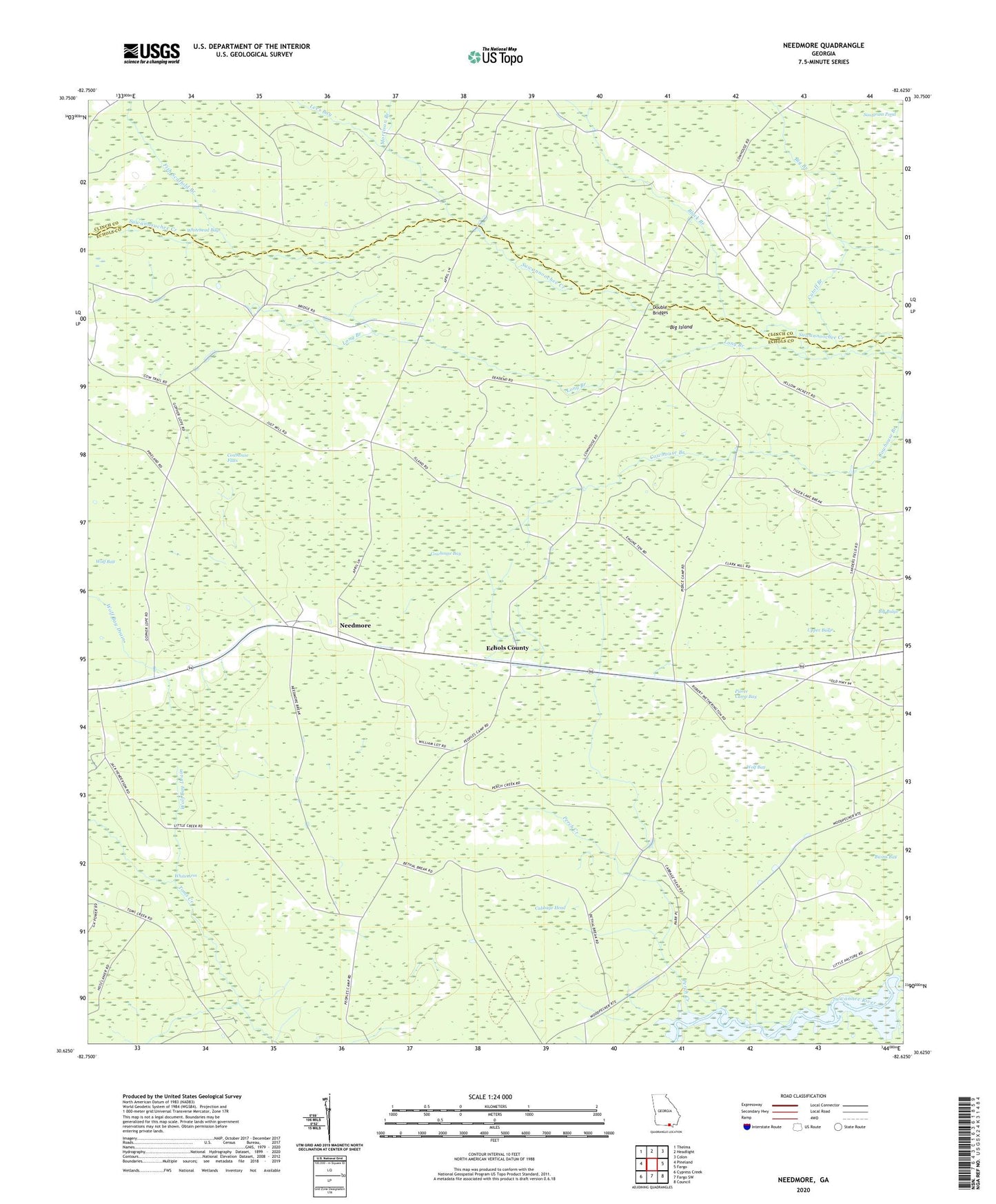 Needmore Georgia US Topo Map Image