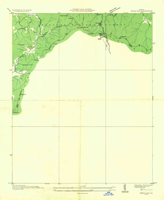 USGS Classic Neels Gap Georgia 7.5'x7.5' Topo Map Image