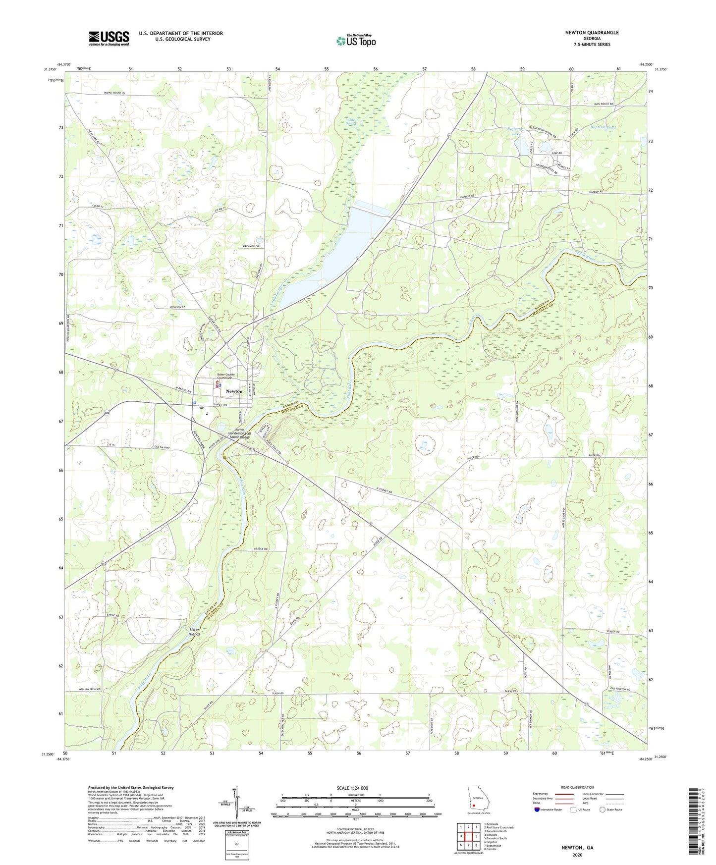 Newton Georgia US Topo Map Image