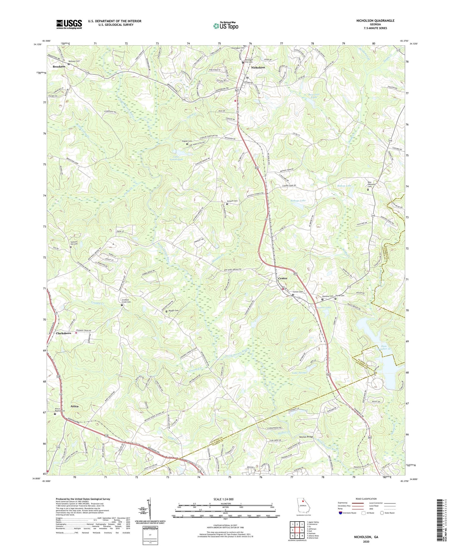 Nicholson Georgia US Topo Map Image