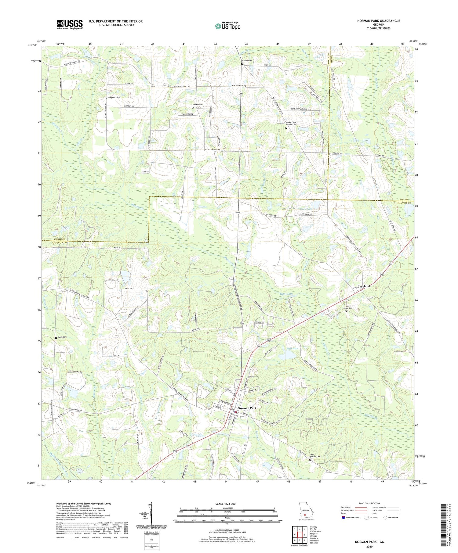Norman Park Georgia US Topo Map Image