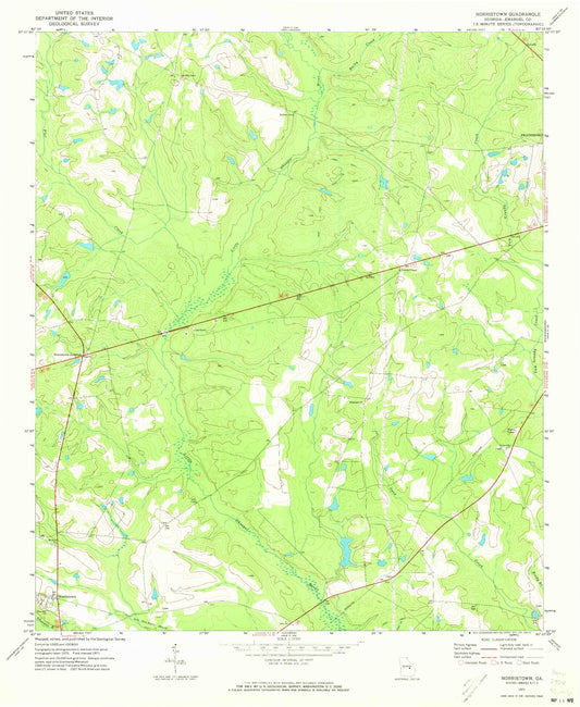 Classic USGS Norristown Georgia 7.5'x7.5' Topo Map Image