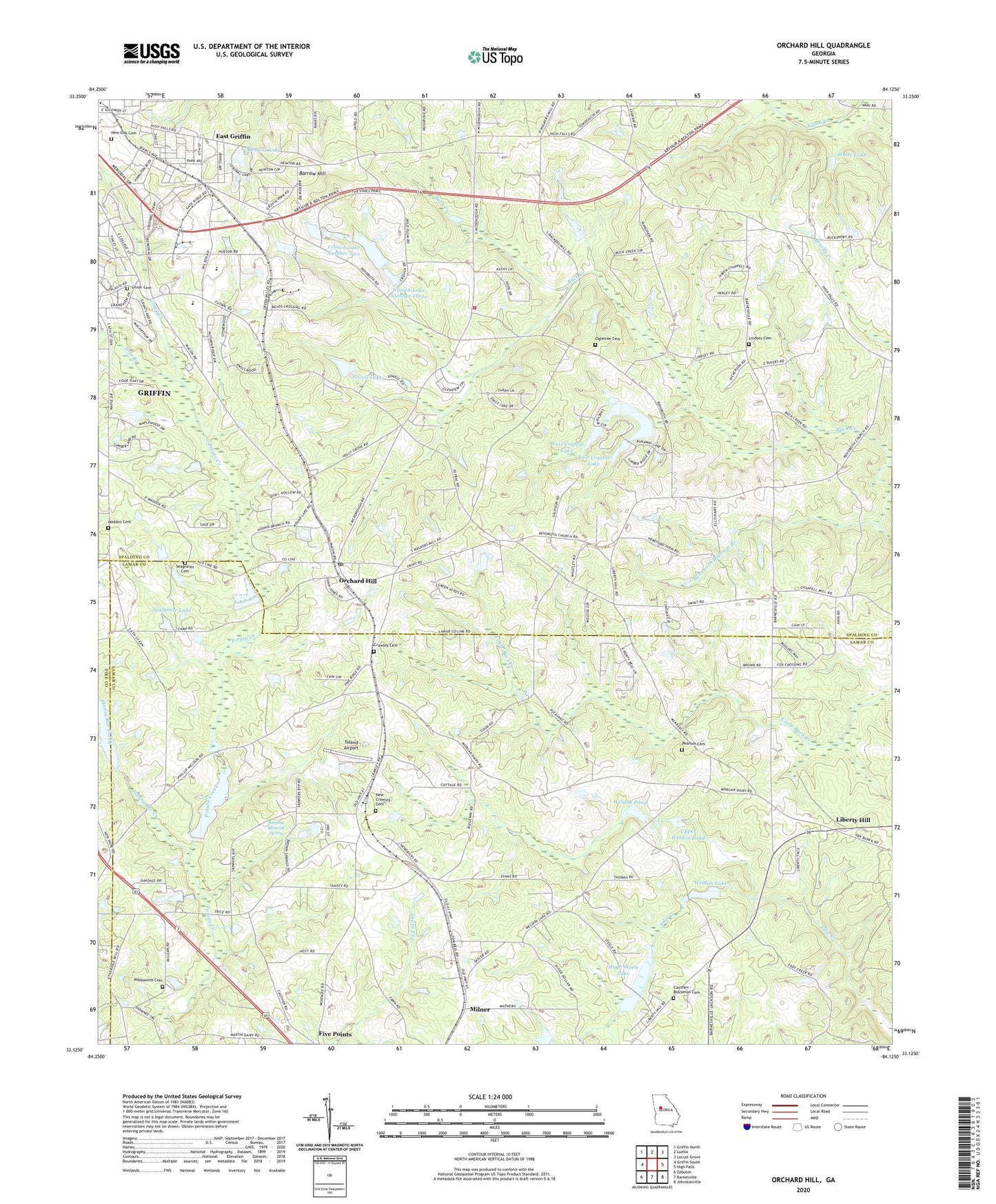 Orchard Hill Georgia US Topo Map Image