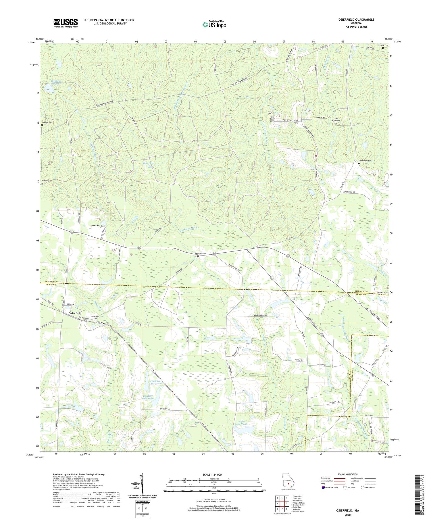 Osierfield Georgia US Topo Map Image