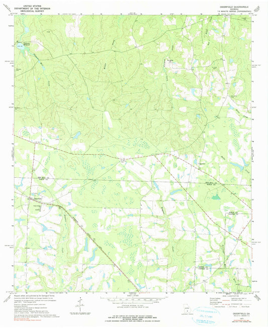 Classic USGS Osierfield Georgia 7.5'x7.5' Topo Map Image