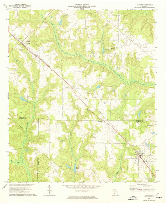 Classic USGS Parrott Georgia 7.5'x7.5' Topo Map Image