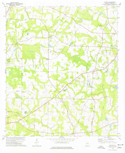 Classic USGS Patten Georgia 7.5'x7.5' Topo Map Image