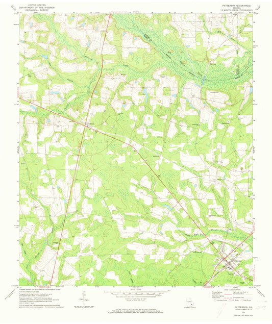 Classic USGS Patterson Georgia 7.5'x7.5' Topo Map Image