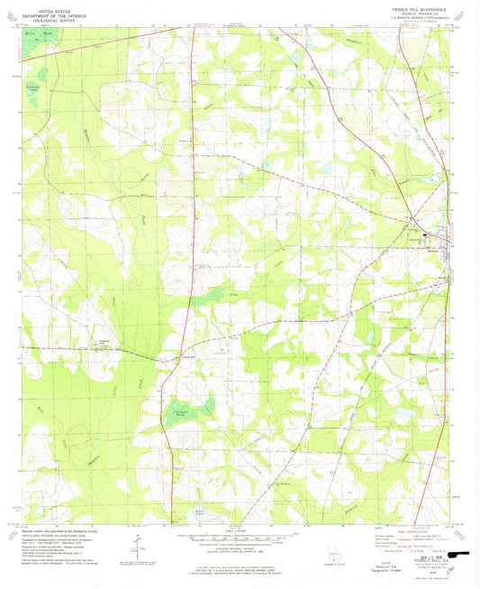Classic USGS Pebble Hill Georgia 7.5'x7.5' Topo Map Image