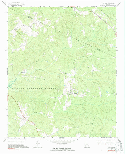 Classic USGS Penfield Georgia 7.5'x7.5' Topo Map Image