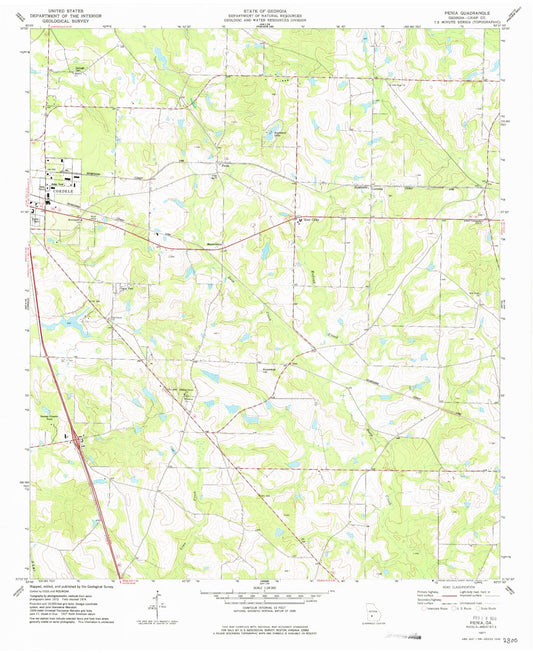 Classic USGS Penia Georgia 7.5'x7.5' Topo Map Image