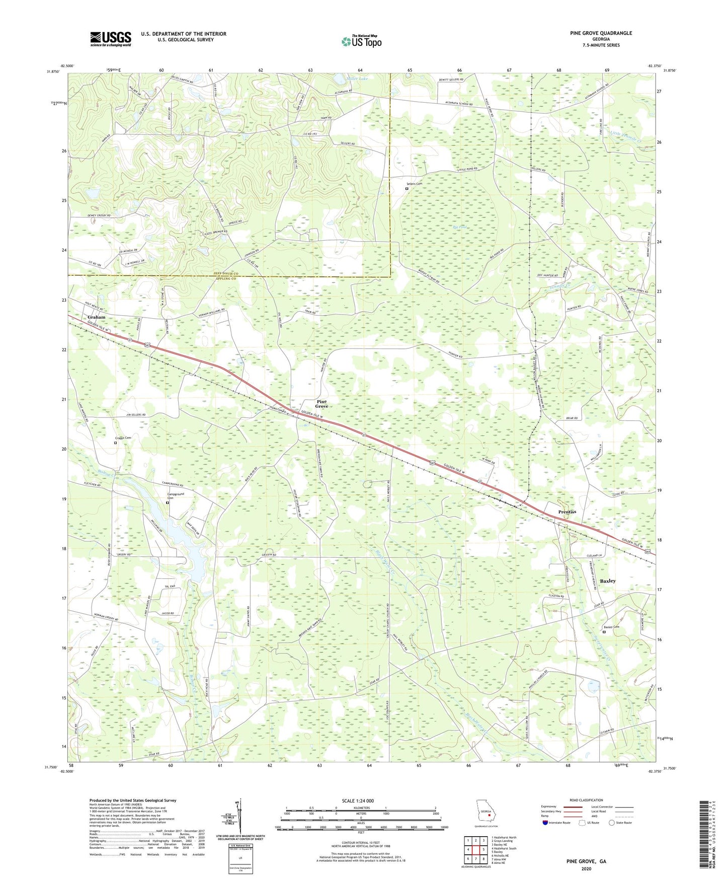 Pine Grove Georgia US Topo Map Image