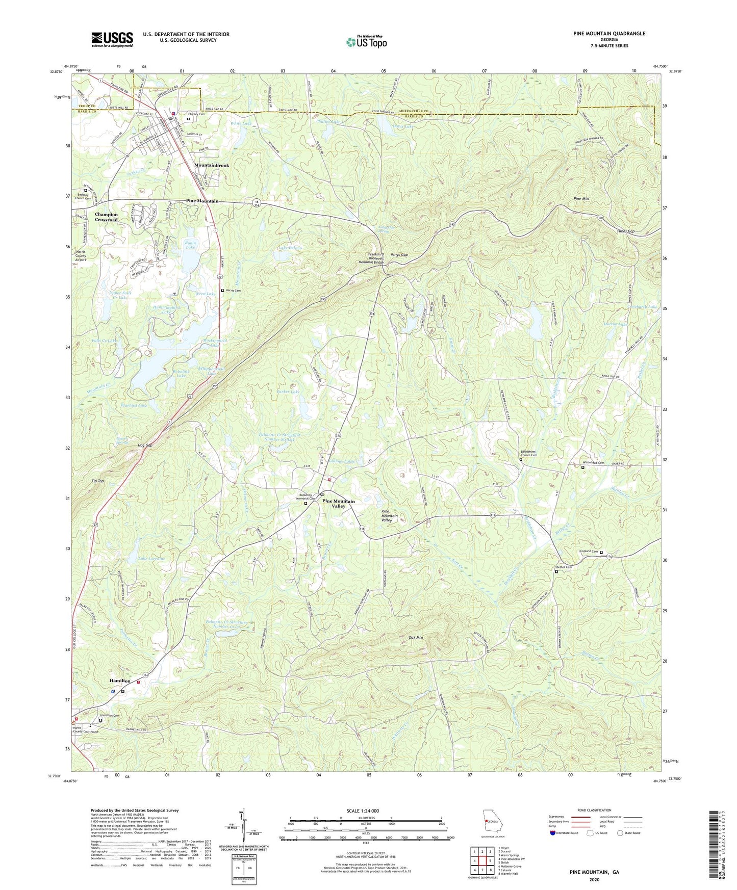 Pine Mountain Georgia US Topo Map Image
