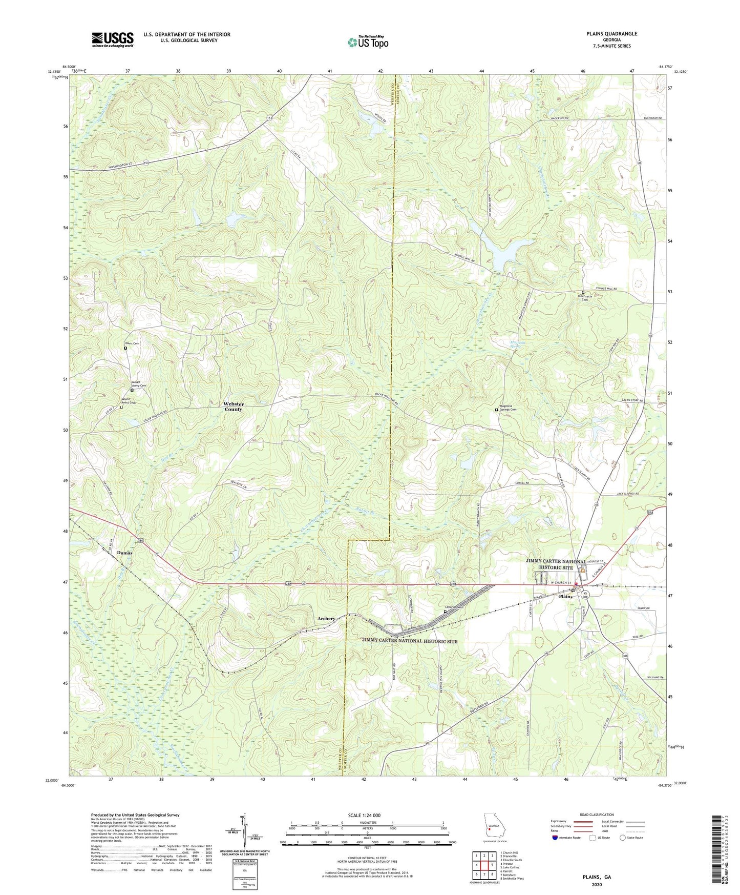 Plains Georgia US Topo Map Image