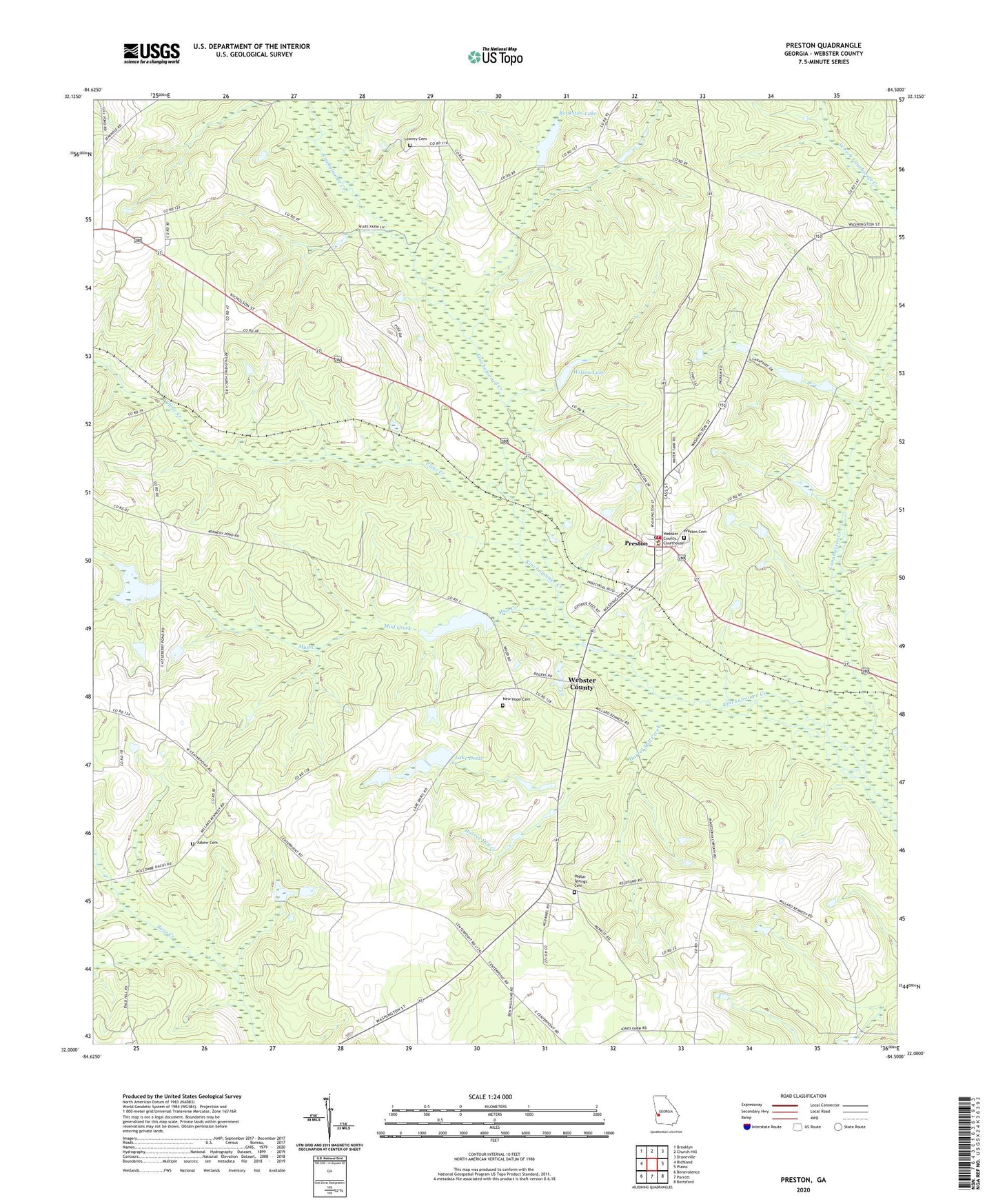 Preston Georgia US Topo Map Image