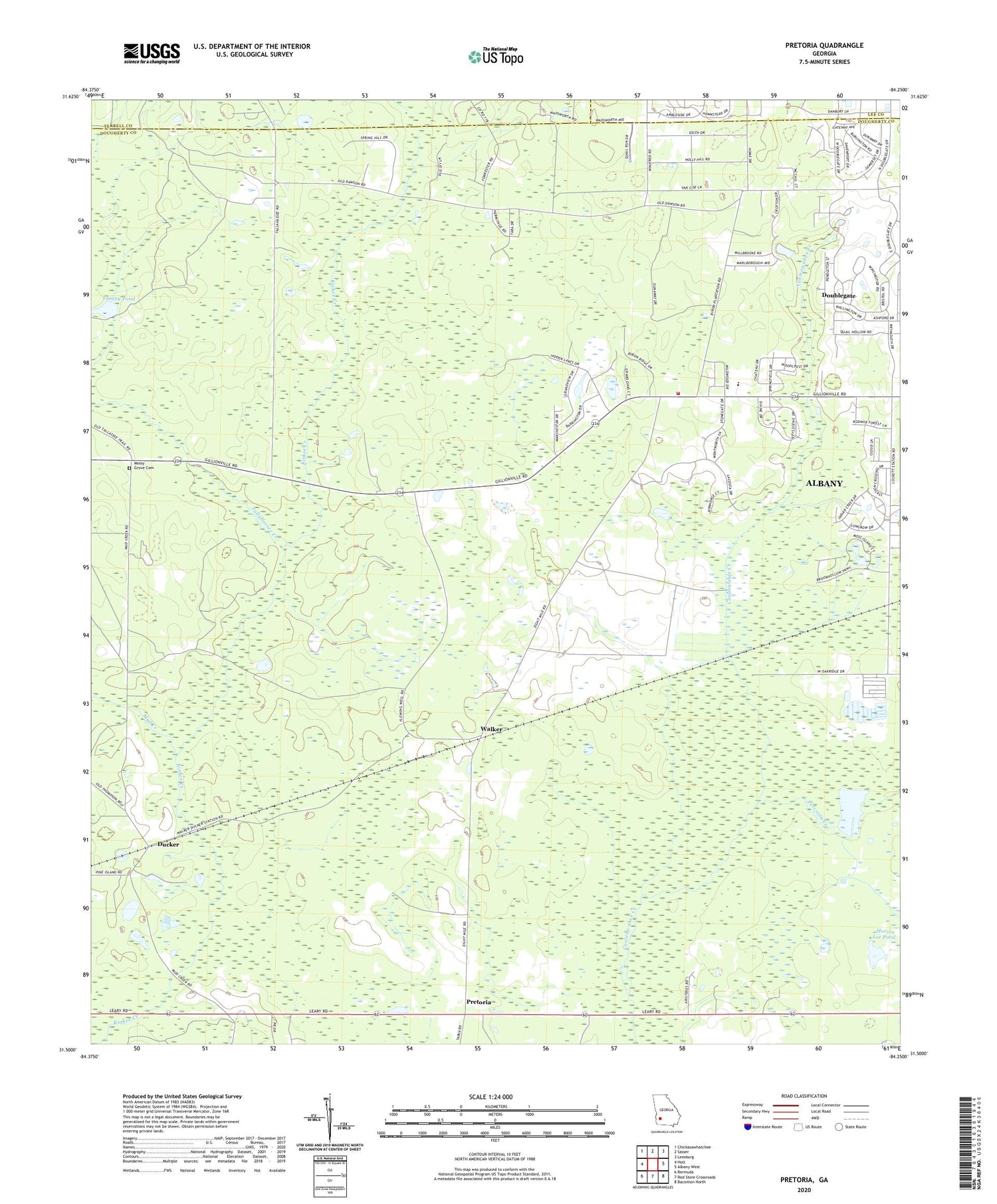 Pretoria Georgia US Topo Map Image