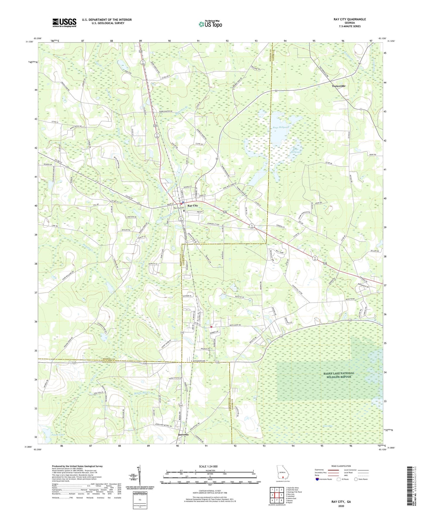 Ray City Georgia US Topo Map Image
