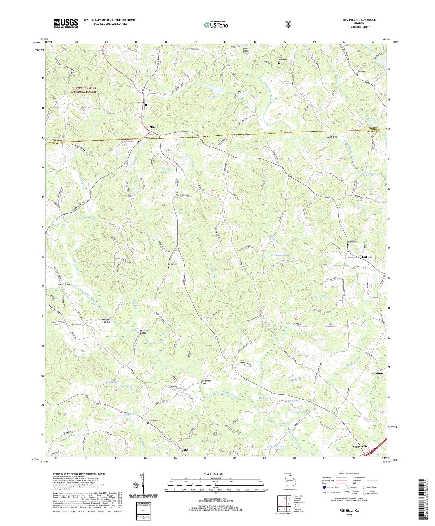 Red Hill Georgia US Topo Map Image