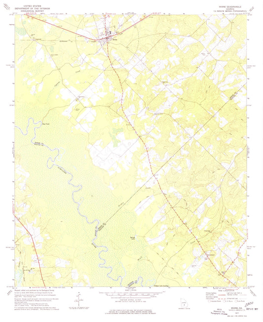 Classic USGS Rhine Georgia 7.5'x7.5' Topo Map Image
