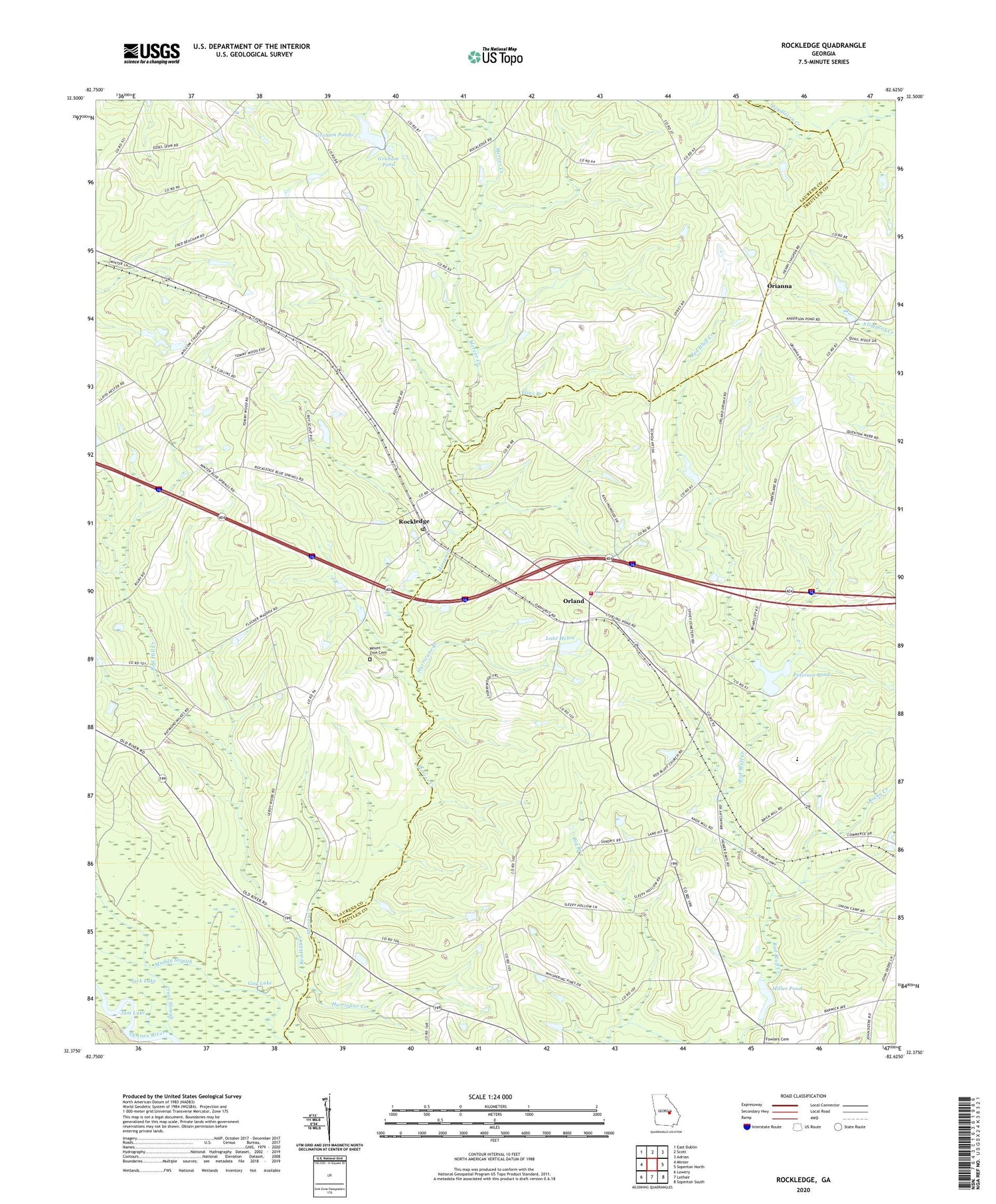 Rockledge Georgia US Topo Map Image