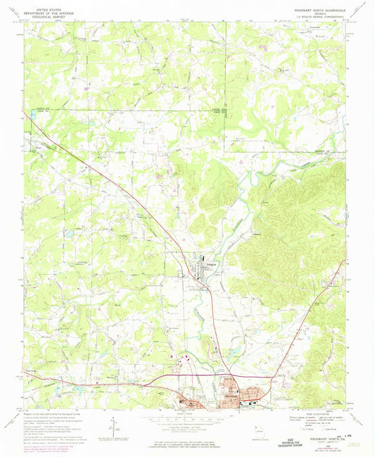 Classic USGS Rockmart North Georgia 7.5'x7.5' Topo Map Image