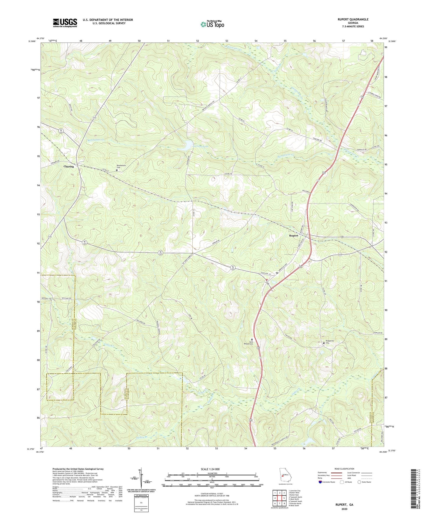 Rupert Georgia US Topo Map Image