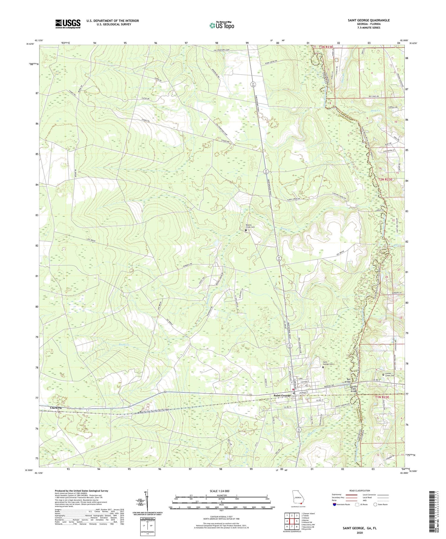 Saint George Georgia US Topo Map Image