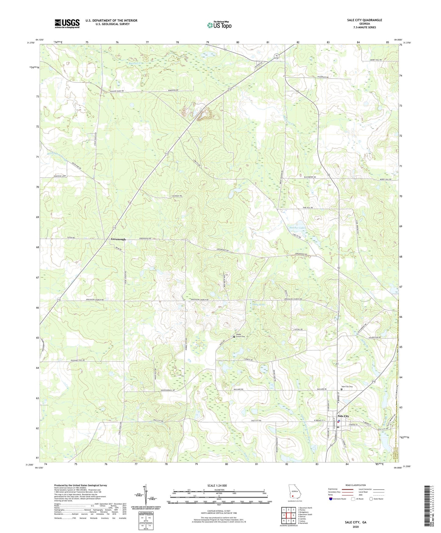 Sale City Georgia US Topo Map Image