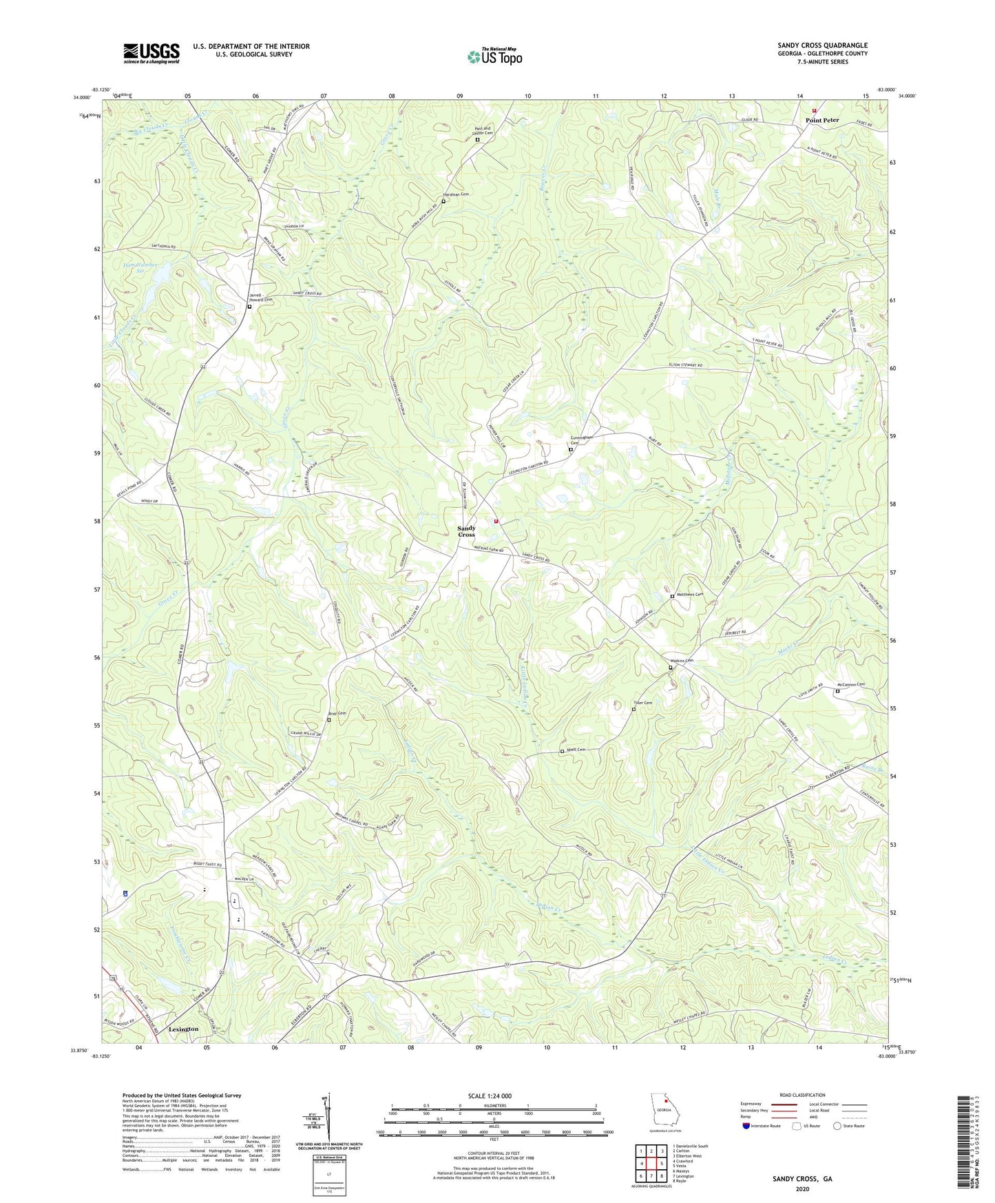 Sandy Cross Georgia US Topo Map Image