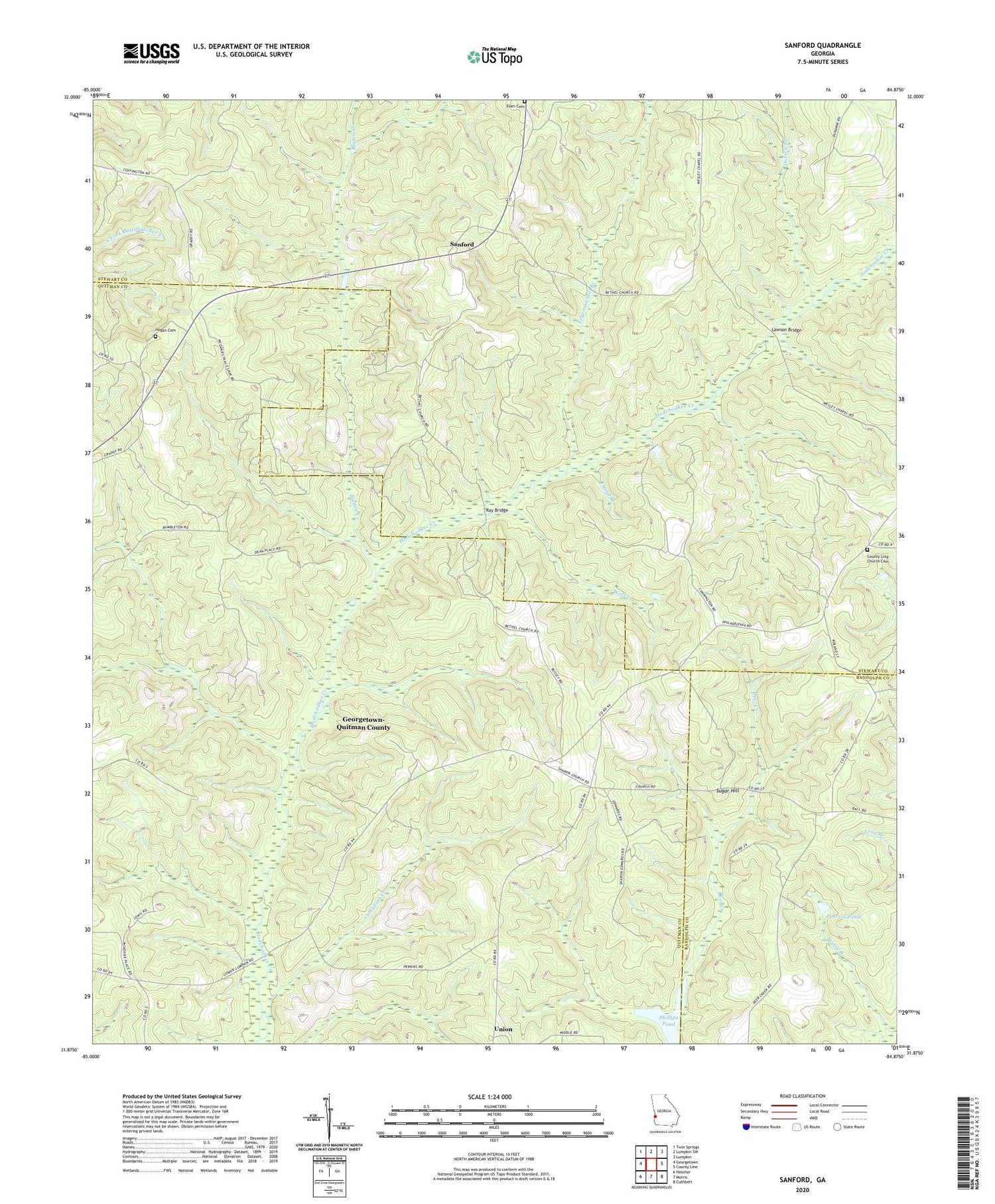 Sanford Georgia US Topo Map Image