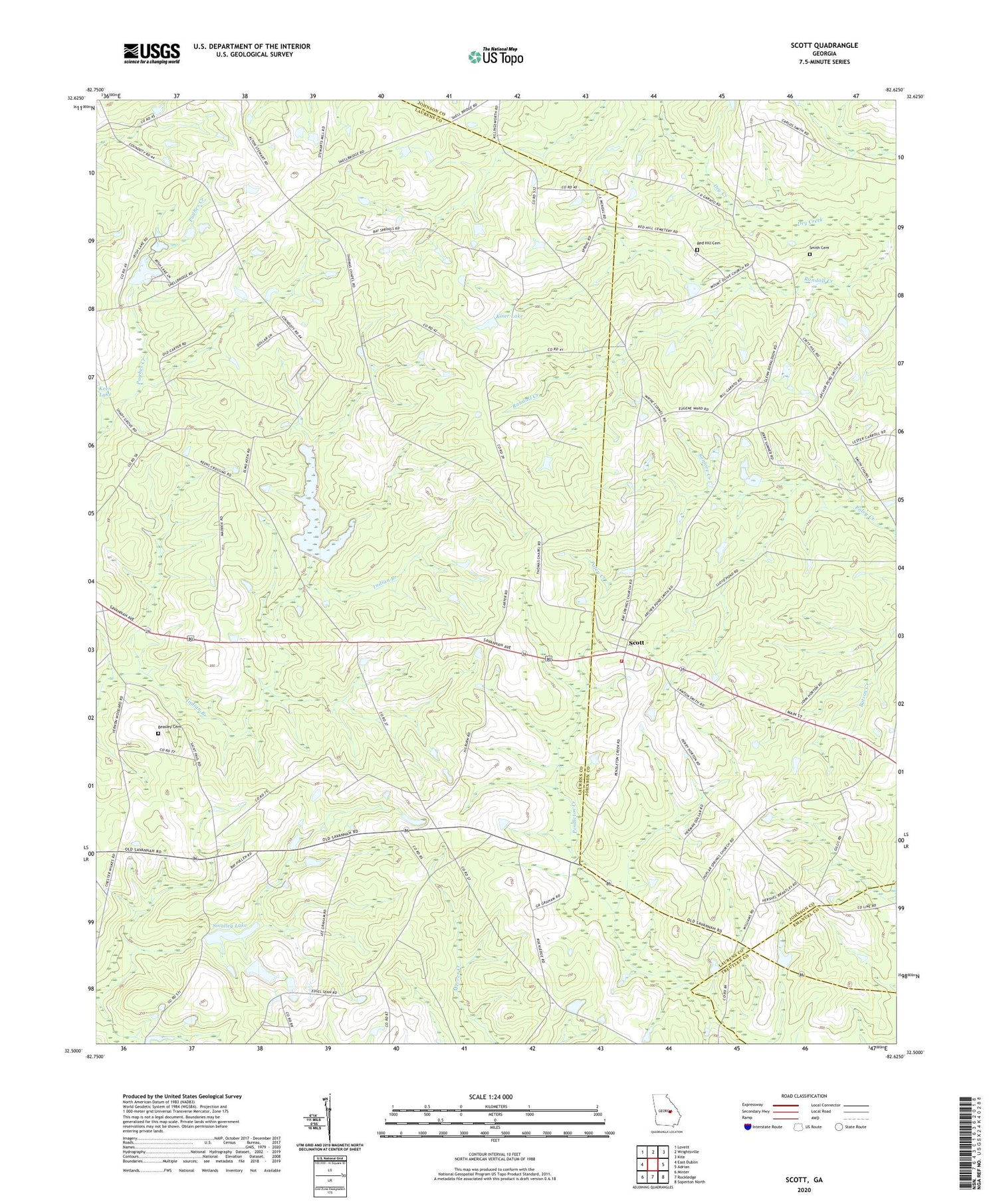Scott Georgia US Topo Map Image