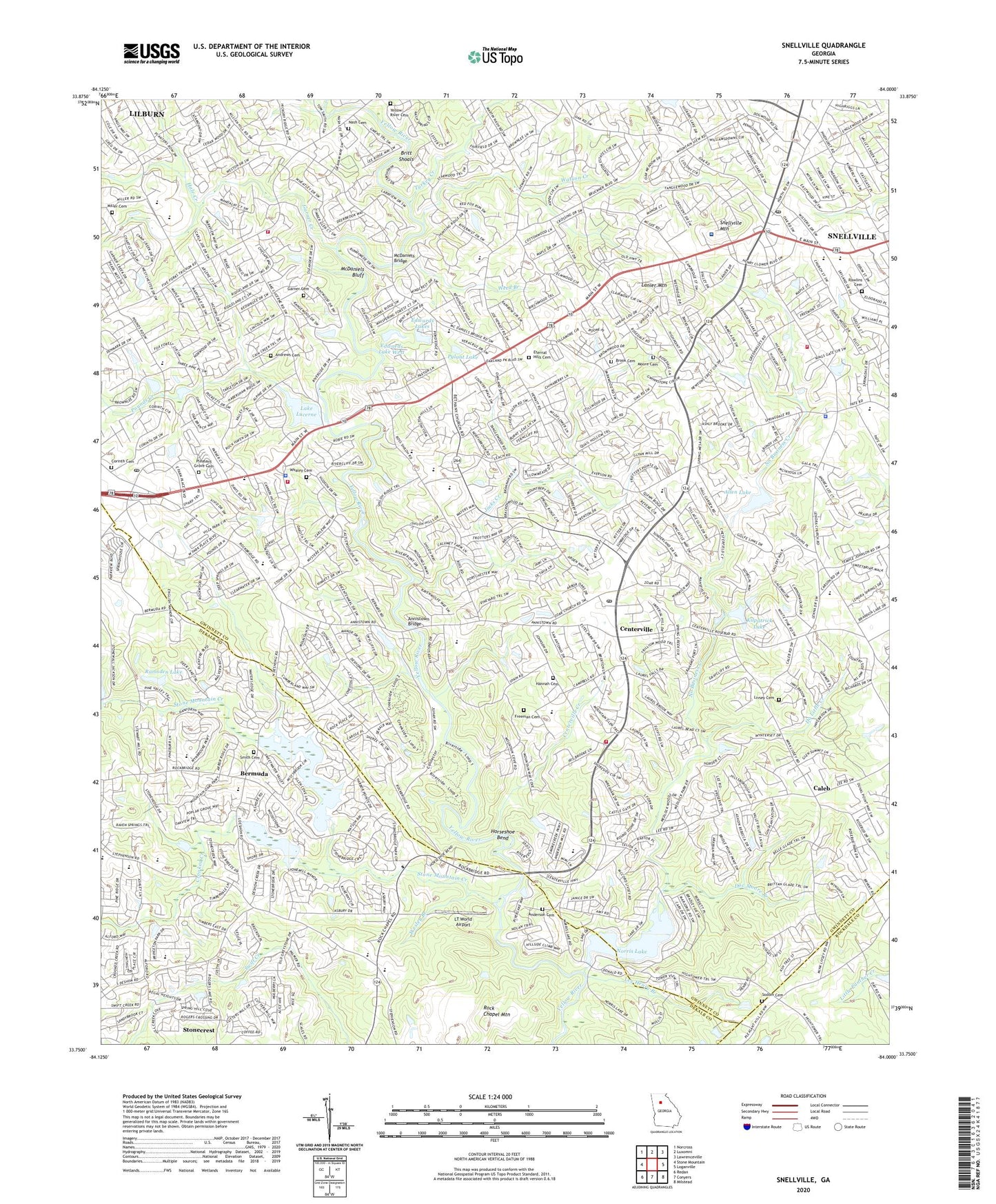 Snellville Georgia US Topo Map Image