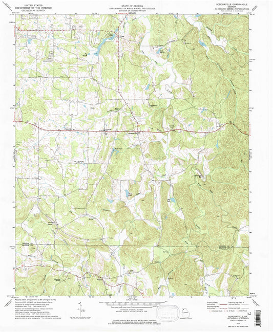 Classic USGS Sonoraville Georgia 7.5'x7.5' Topo Map Image