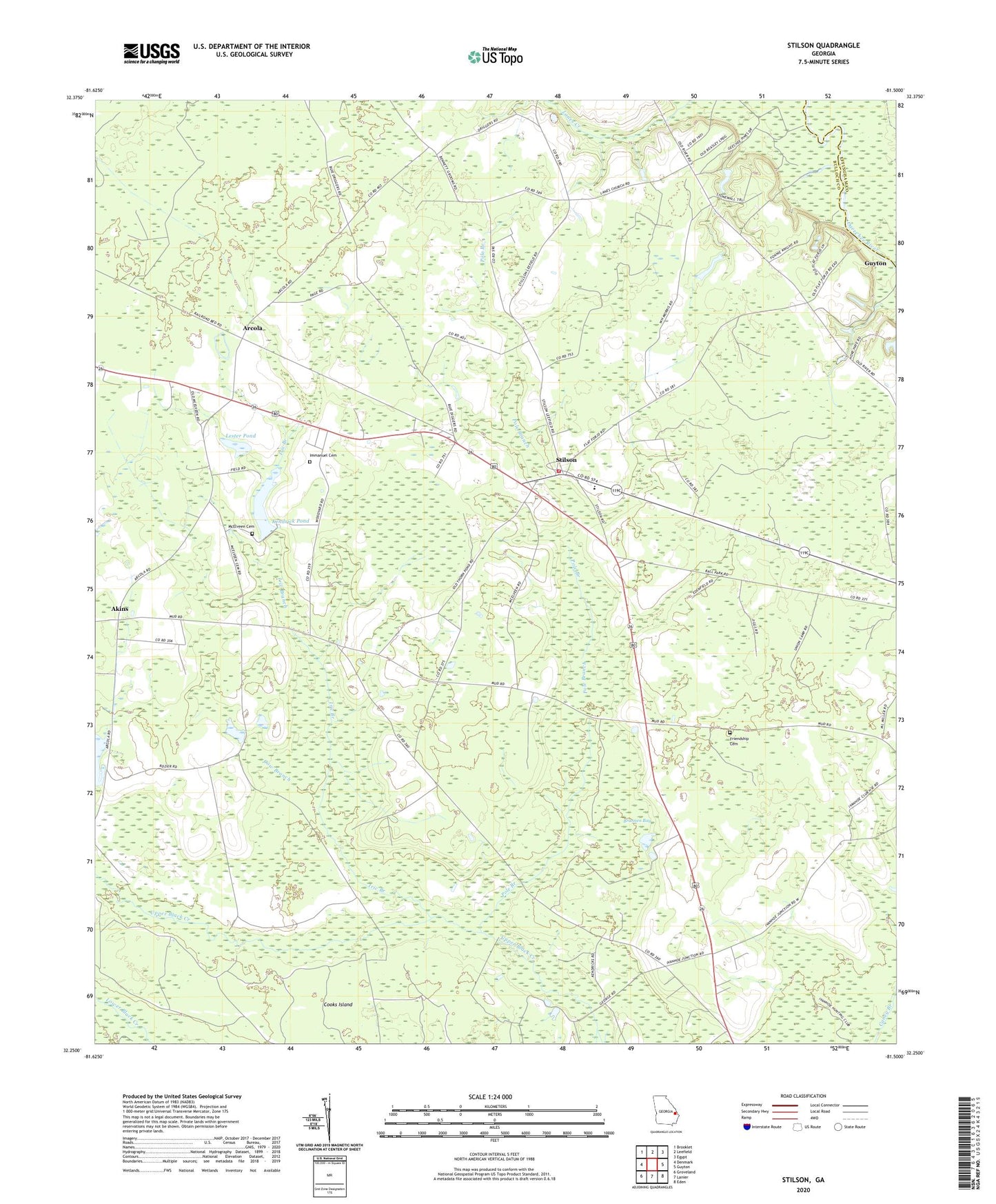 Stilson Georgia US Topo Map Image