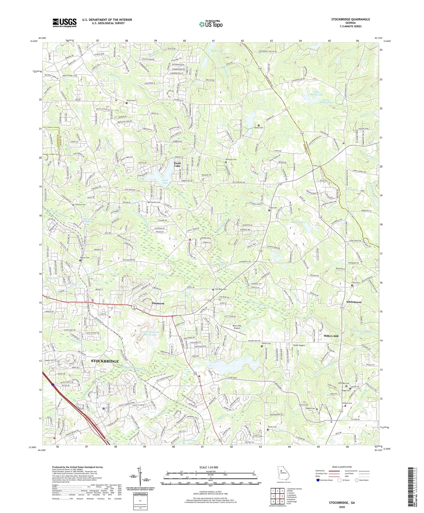 Stockbridge Georgia US Topo Map Image