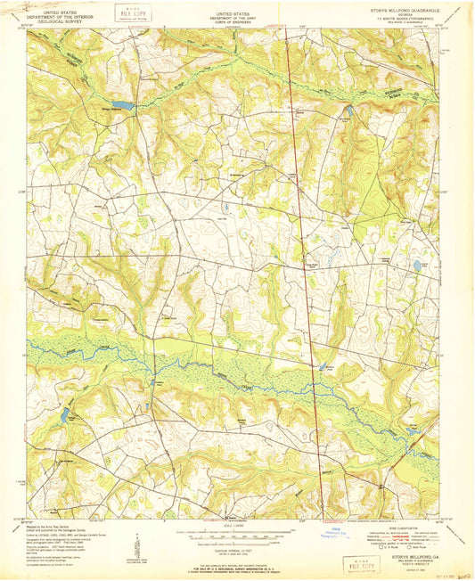 Classic USGS Storys Millpond Georgia 7.5'x7.5' Topo Map Image